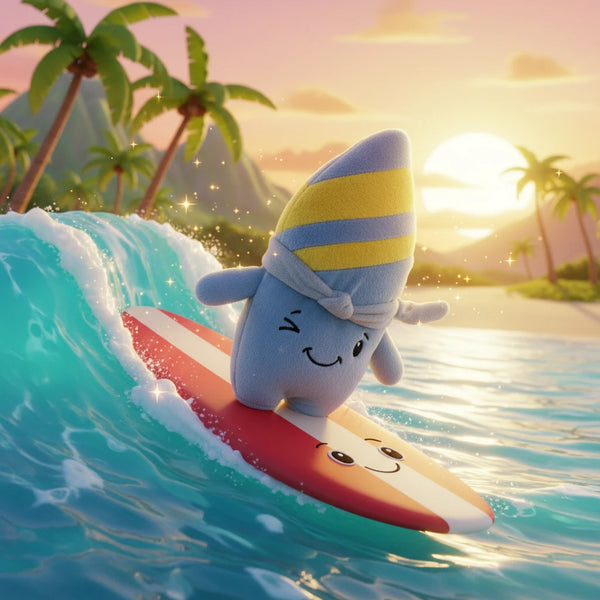 Lenabo Abenteuergeschichte „Nalu, das abenteuerlustige Surfboard – Nalu (Surfboard)“ – fröhliche Vorlesegeschichte für Kinder ab 2 Jahren, Nalu reitet mutig auf glitzernden Wellen dem Sonnenuntergang entgegen und entdeckt dabei die Freude an Bewegung, Mut und Vertrauen, liebevolle Geschichte über Selbstvertrauen, Freundschaft und das große Meer, ideal als inspirierende Gute-Nacht-Geschichte oder kleine Traumreise voller Meeresrauschen in der Lenabo App